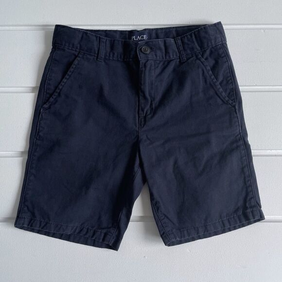 The Children's Place Boys Uniform Shorts In New Navy Size 8 Husky - Picture 2 of 6
